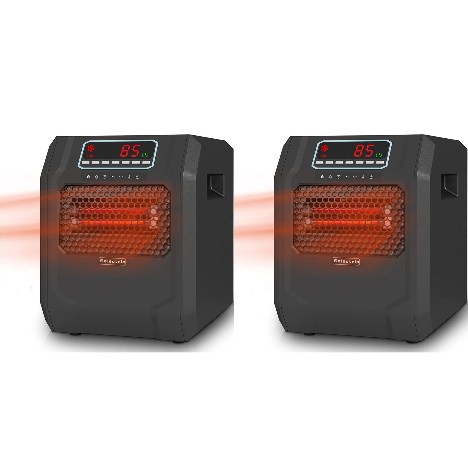 VOLTORB Portable Corded Electric Space Heater w/3 Heat Settings, Black (2 Pack) - VMInnovations