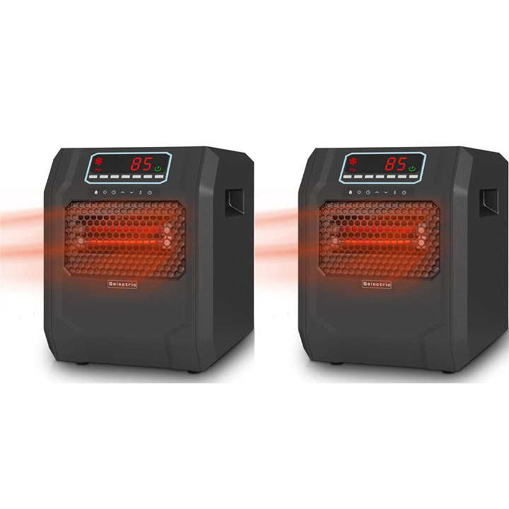 VOLTORB Portable Corded Electric Space Heater w/3 Heat Settings, Black (2 Pack)