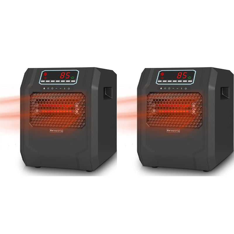 VOLTORB Portable Corded Electric Space Heater w/3 Heat Settings, Black (2 Pack)
