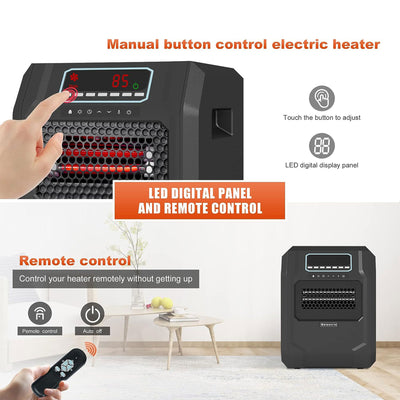 VOLTORB Portable Corded Electric Space Heater w/3 Heat Settings, Black (2 Pack)
