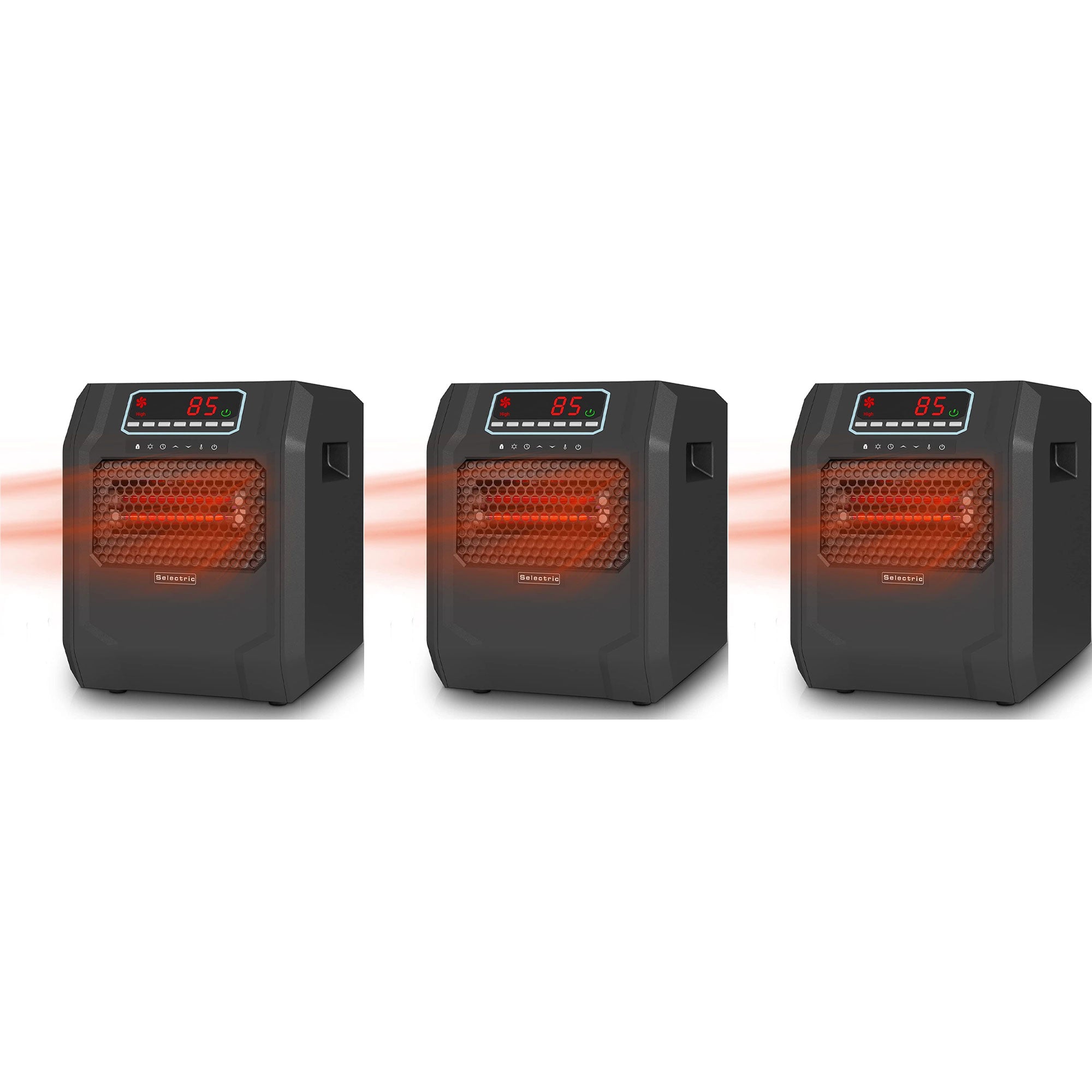 VOLTORB Portable Corded Electric Space Heater w/3 Heat Settings, Black (3 Pack) - VMInnovations