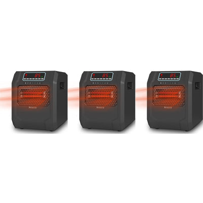VOLTORB Portable Corded Electric Space Heater w/3 Heat Settings, Black (3 Pack) - VMInnovations