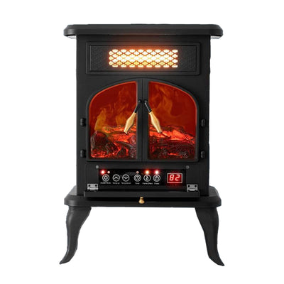 selectric Freestanding Electric Fireplace Heater w/Remote, Dark Black (3 Pack)
