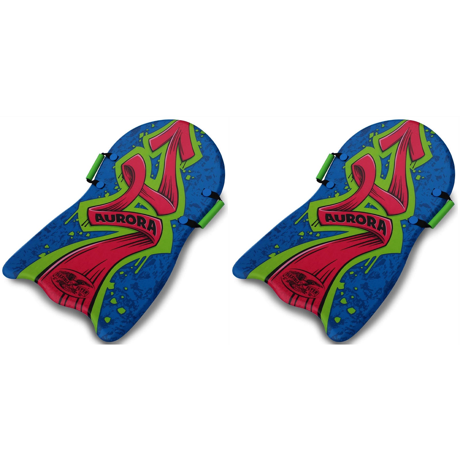 Flexible Flyer Aurora 36 Inch Foam Slider Snow Sled for Kids and Adults (2 Pack) - VMInnovations