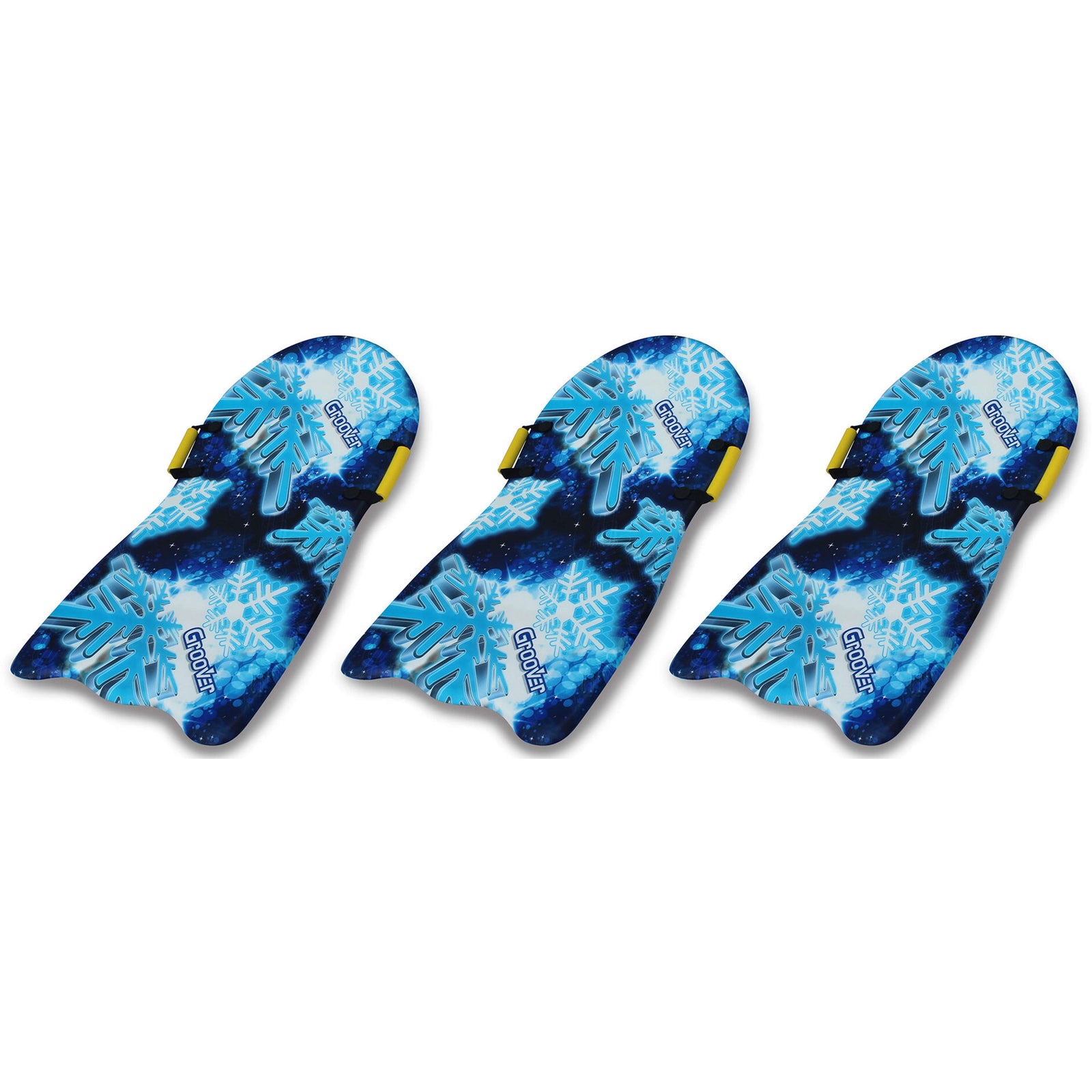 Flexible Flyer Snowflake 42 Inch Foam Slider Sled for Kids and Adults (3 Pack) - VMInnovations
