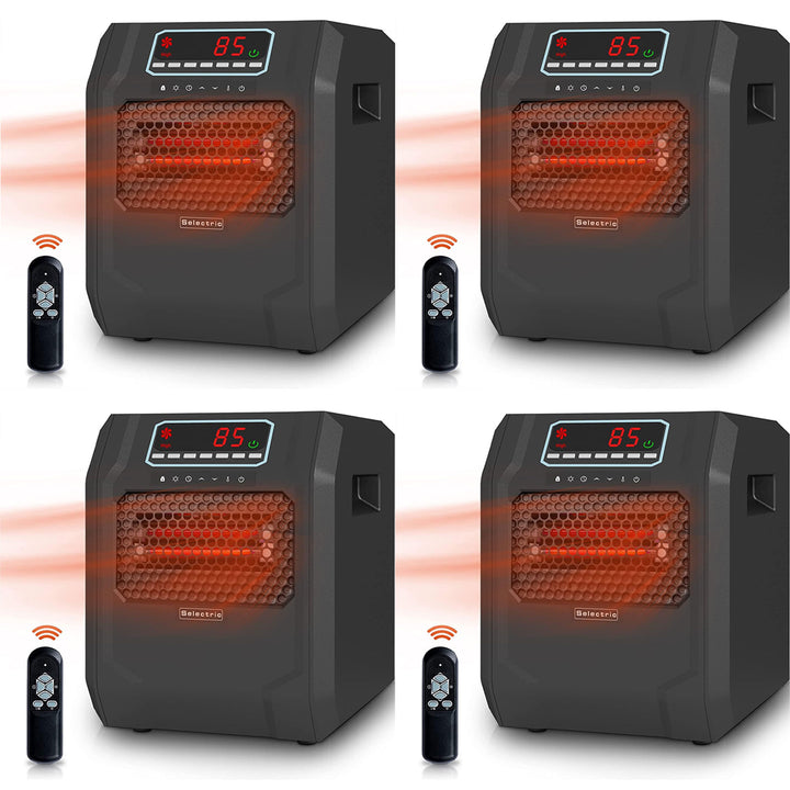 VOLTORB Portable Electric Space Heater w/Remote Control & Fan Only Mode (4 Pack)