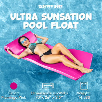 TRC Ultra Sunsation 2.5 Inch Thick Foam Pool Float Lounge Mat, Pink (Used) - VMInnovations