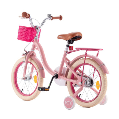 RoyalBaby Amigo Fox Kids Lightweight Bike w/ Training Wheels and Kickstand, Pink