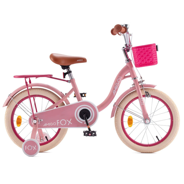 RoyalBaby Fox Kids Lightweight Bike w/ Training Wheels & Kickstand, Pink (Used)