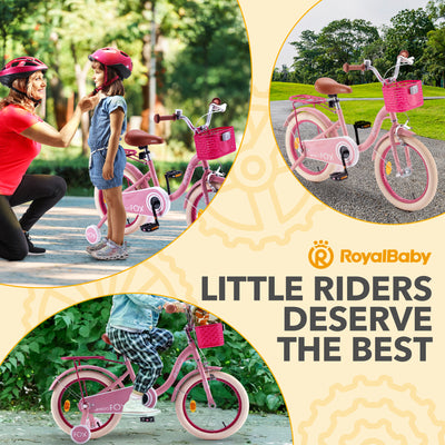 RoyalBaby Fox Kids Lightweight Bike w/ Training Wheels & Kickstand, Pink (Used) - VMInnovations