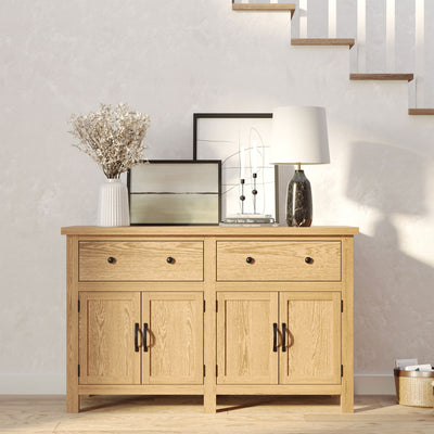 Maven Lane Felix Rustic Wooden Sideboard in Weathered Natural Finish