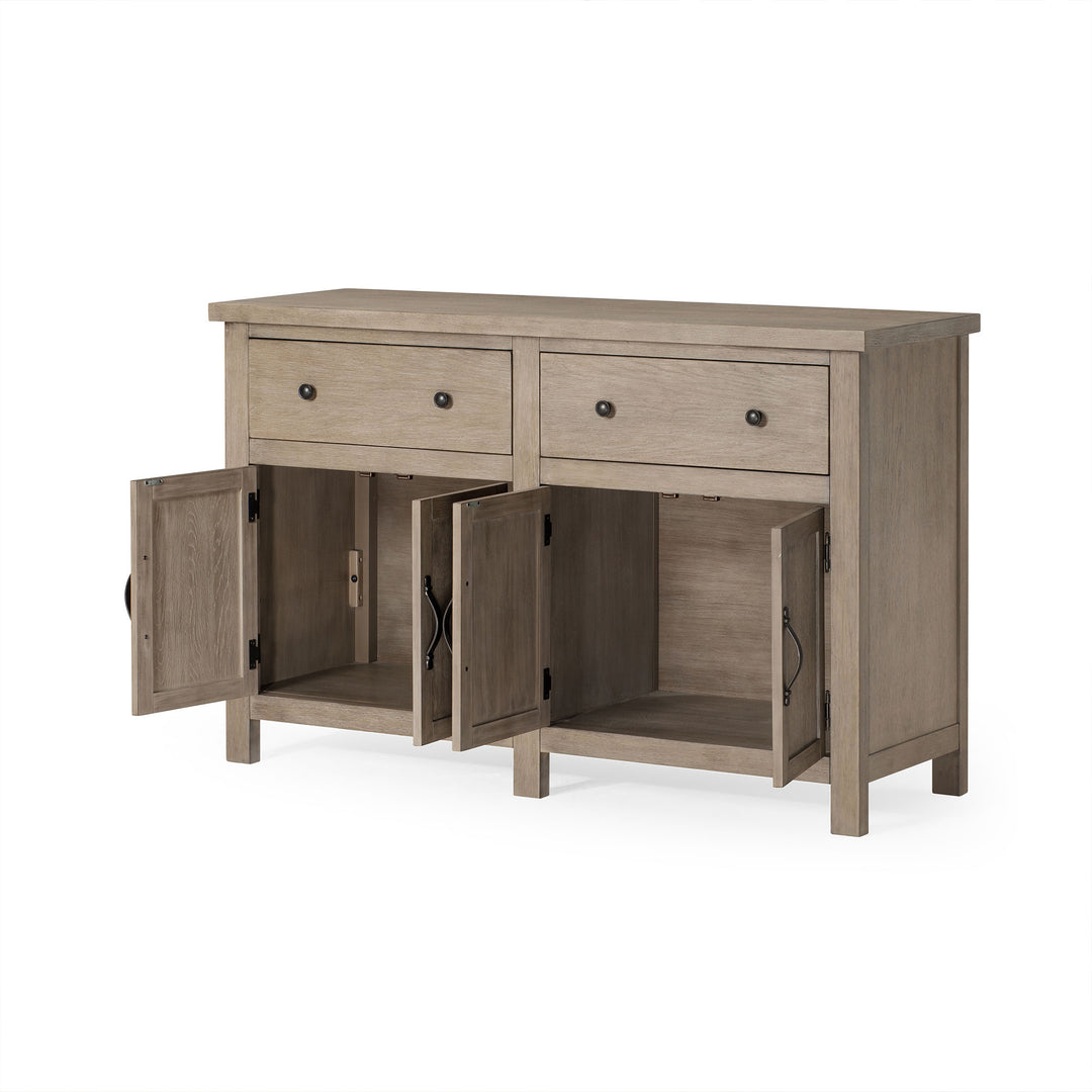 Maven Lane Felix Rustic Wooden Sideboard in Weathered Grey Finish