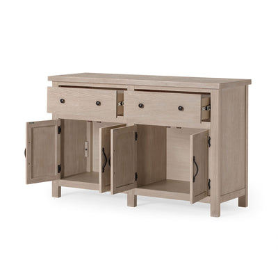 Maven Lane Felix Rustic Wooden Sideboard in Weathered White Finish - VMInnovations