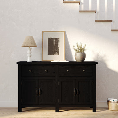 Maven Lane Felix Rustic Wooden Sideboard in Weathered Black Finish