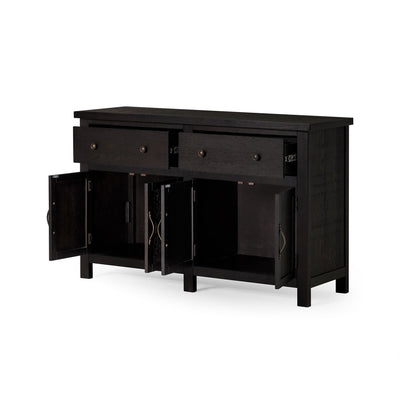 Maven Lane Felix Rustic Wooden Sideboard in Weathered Black Finish