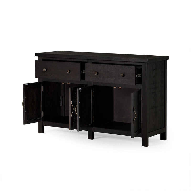 Maven Lane Felix Rustic Wooden Sideboard in Weathered Black Finish