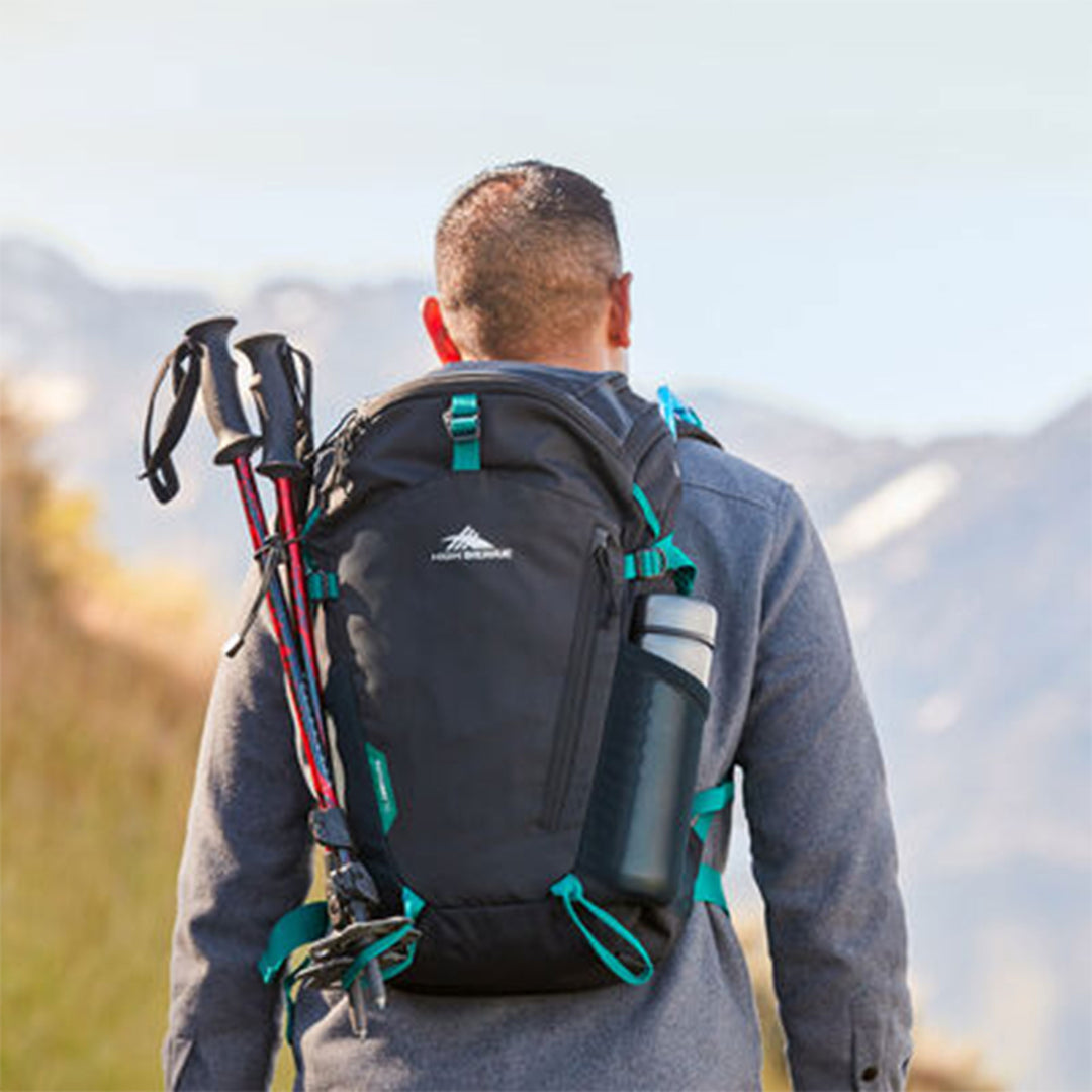 High Sierra Backpack with Hydration Storage & Sleeve for Hiking, Black(Open Box)