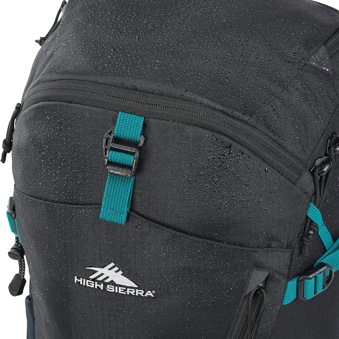 High Sierra Backpack with Hydration Storage & Sleeve for Hiking, Black(Open Box)