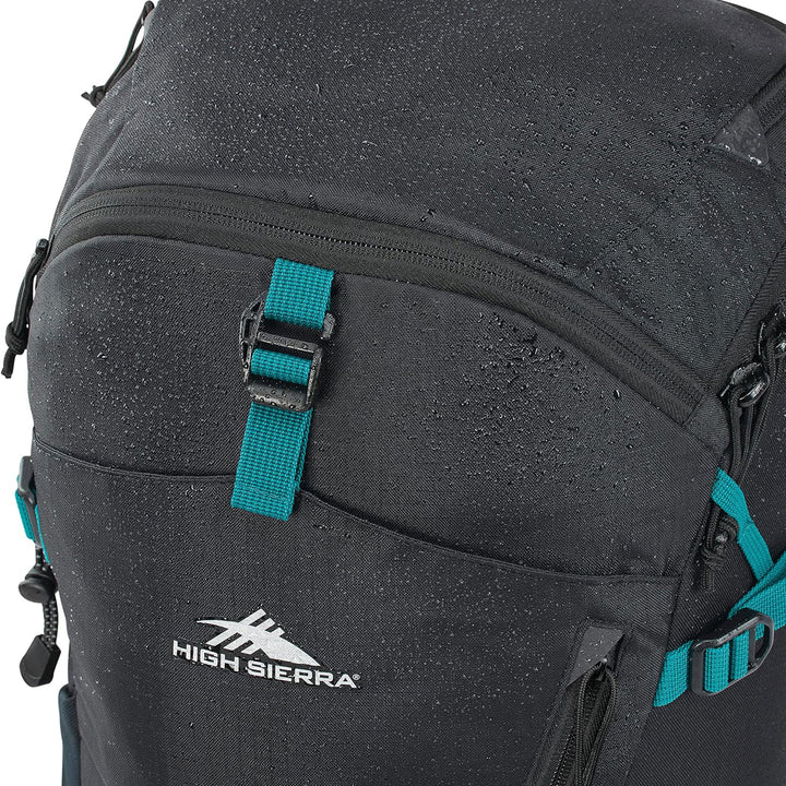 High Sierra Backpack with Hydration Storage & Sleeve for Hiking, Black(Open Box)