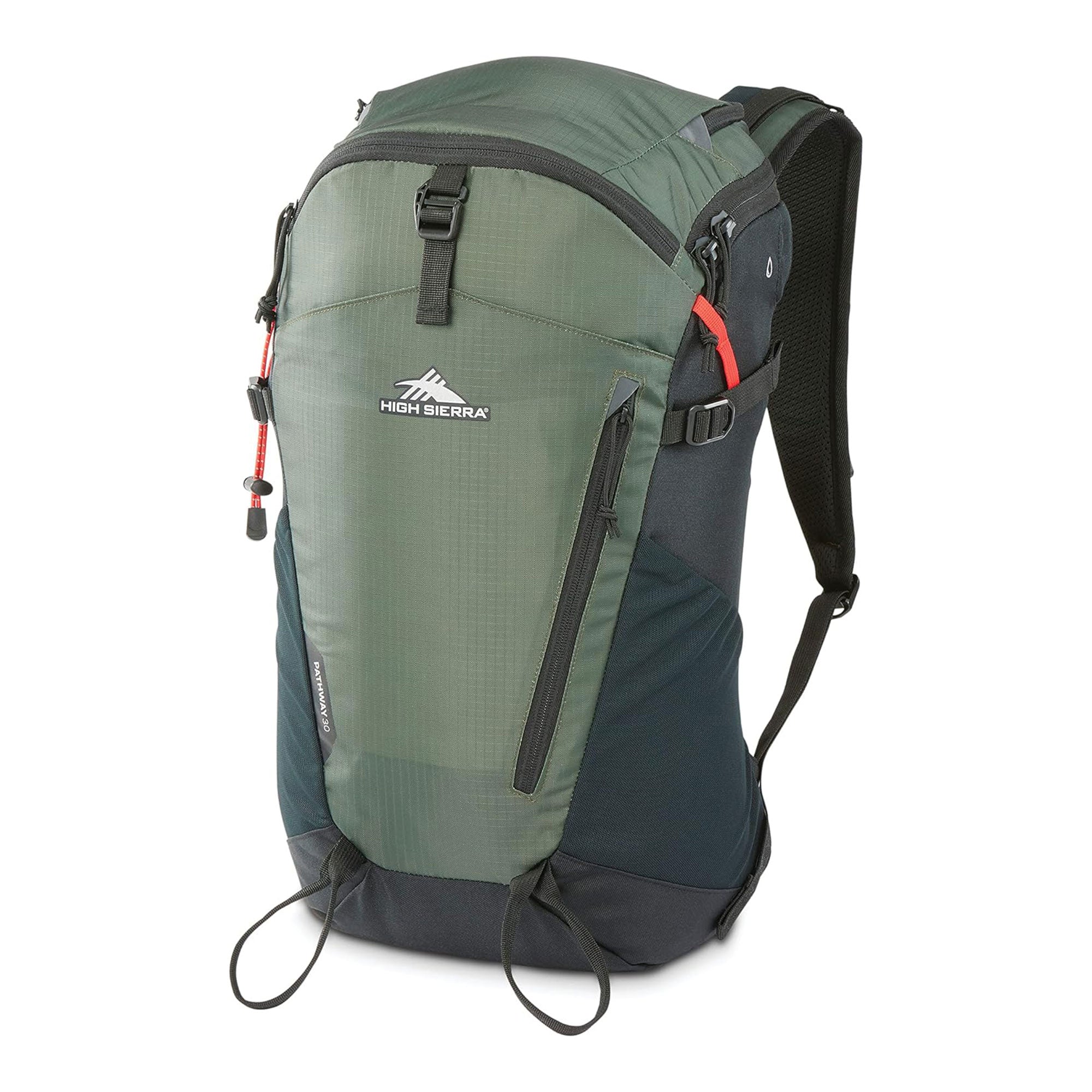 High Sierra 30L Pathway 2.0 Backpack w/Hydration Storage for Hiking, Forest Green