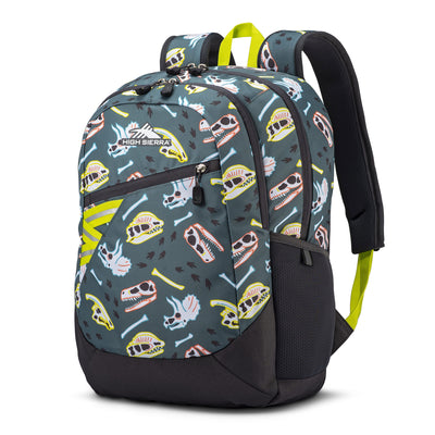 High Sierra BTS Outburst Backpack for School and Travel, Dino Dig and Mercury