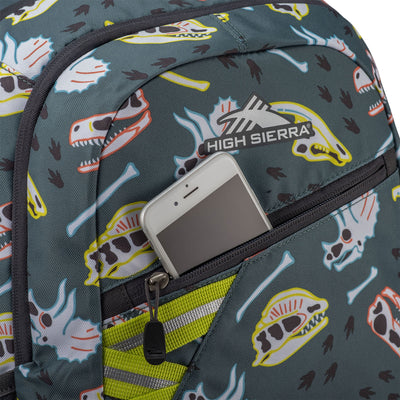 High Sierra BTS Outburst Backpack for School and Travel, Dino Dig and Mercury