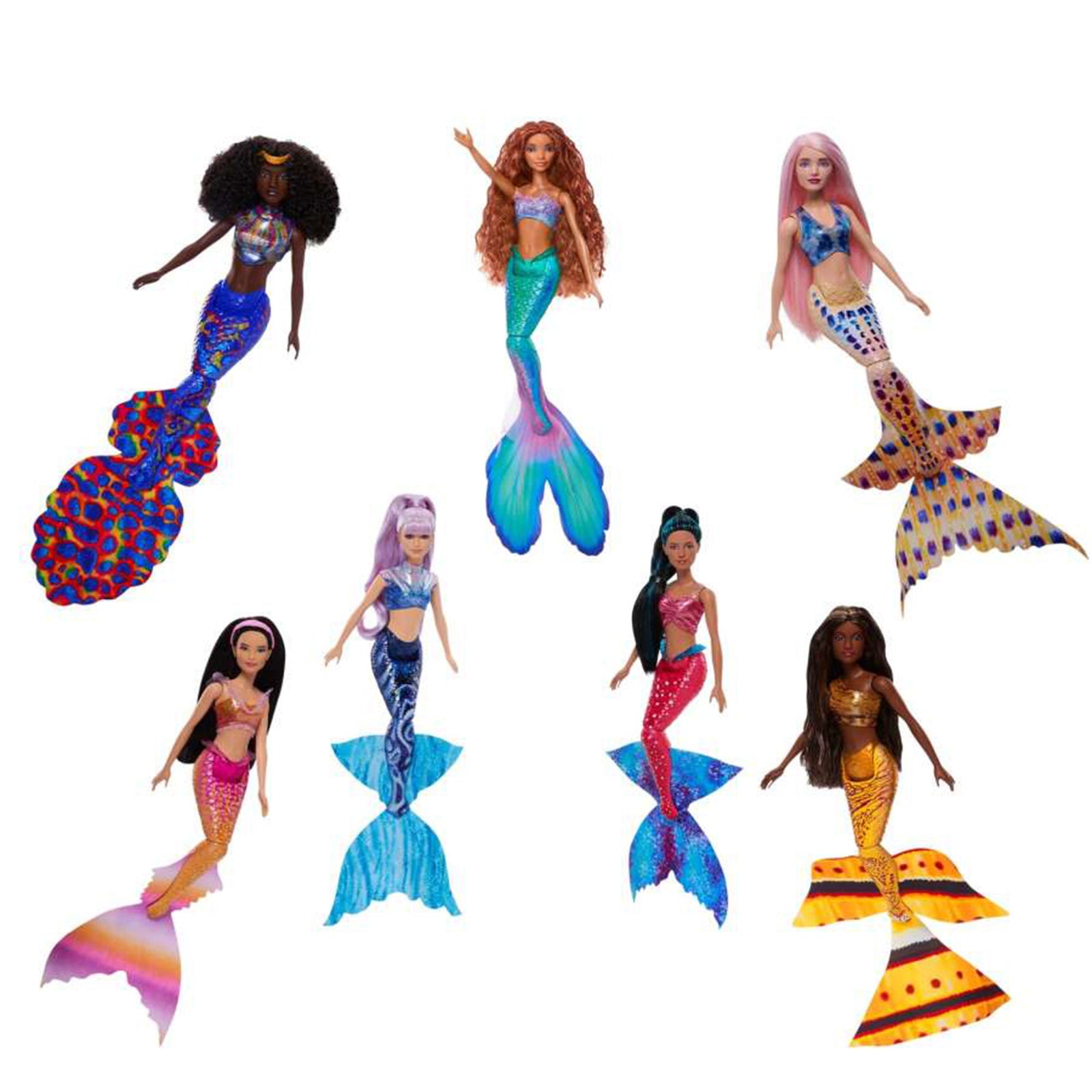 Disney the Little Mermaid Ariel And Sisters Small Doll Set With 7 Mermaid Dolls - VMInnovations