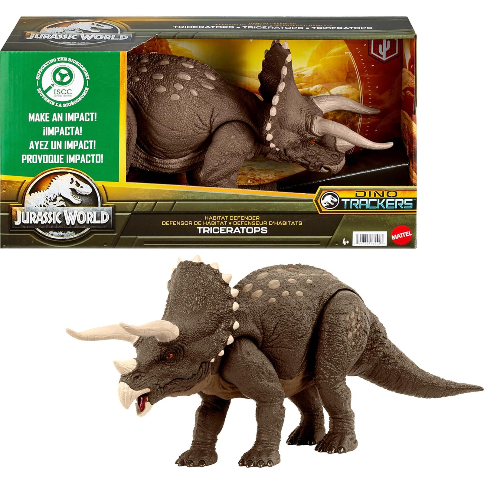 Jurassic World Triceratops Dinosaur Toy Habitat Defender Figure for 4 Years Plus - VMInnovations