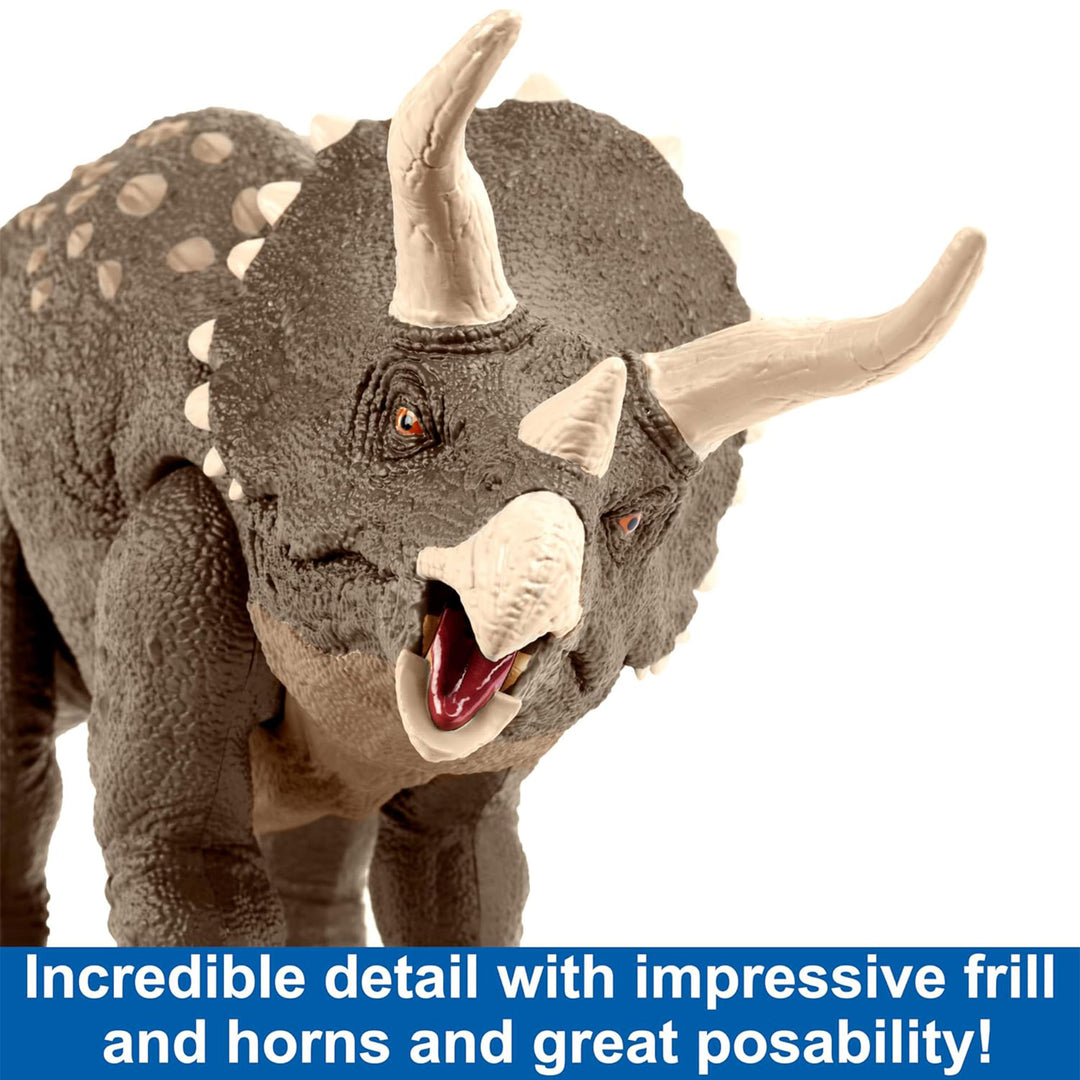 Jurassic World Triceratops Dinosaur Toy Habitat Defender Figure for 4 Years Plus - VMInnovations