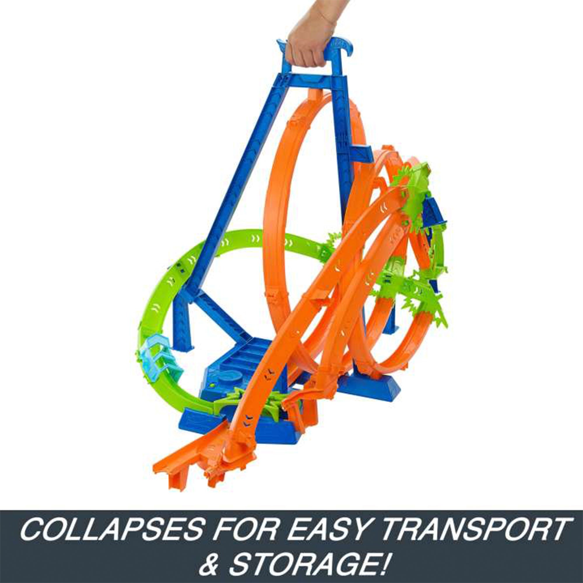 Hot Wheels Track w/5 Crash Zones, Motorized Booster, 1 Car, & 2 Loops (Open Box) - VMInnovations