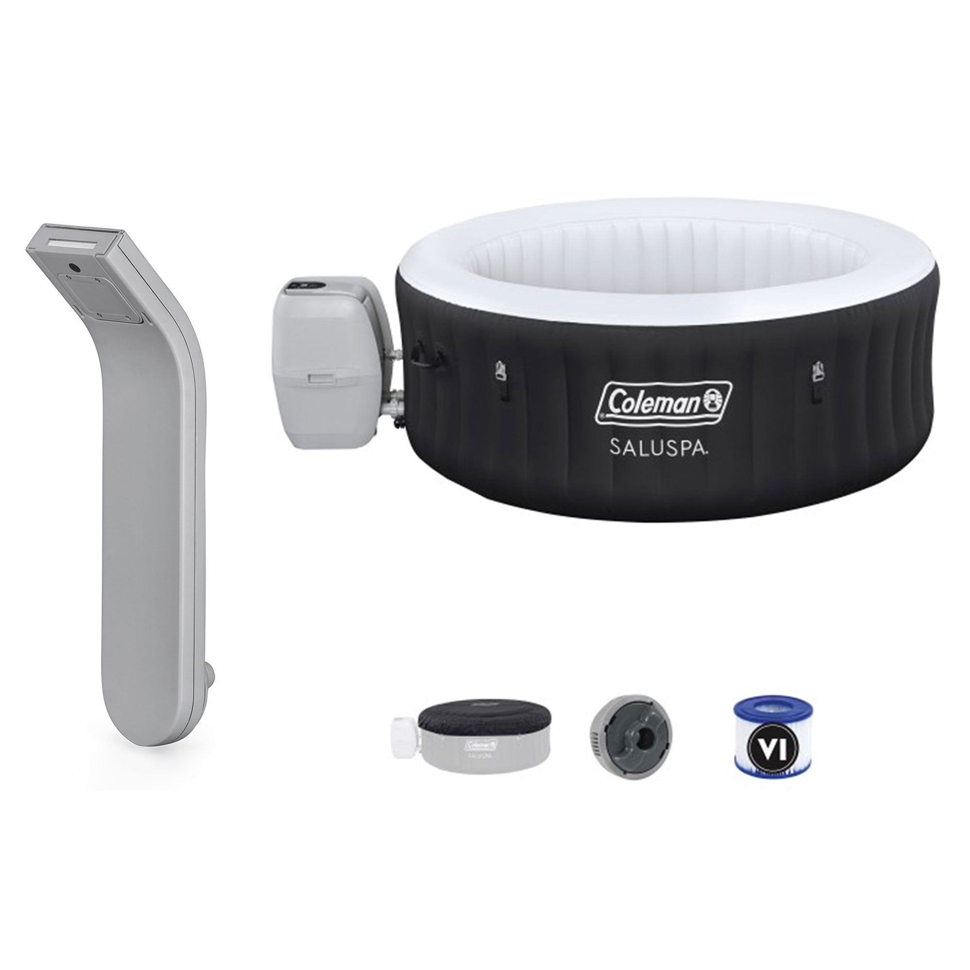 SaluSpa LED Soothing Spa Waterfall Accessory w/AirJet Inflatable Round Hot Tub - VMInnovations