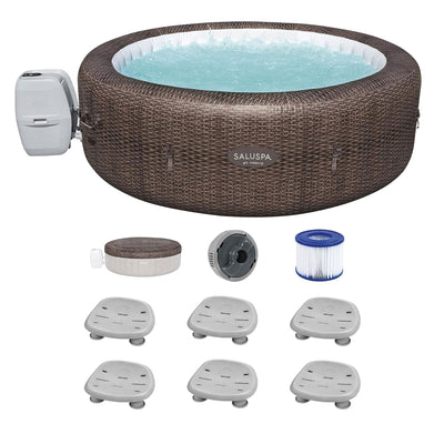 Bestway SaluSpa St Moritz Hot Tub with Set of 6 Underwater Pool and Spa Seats