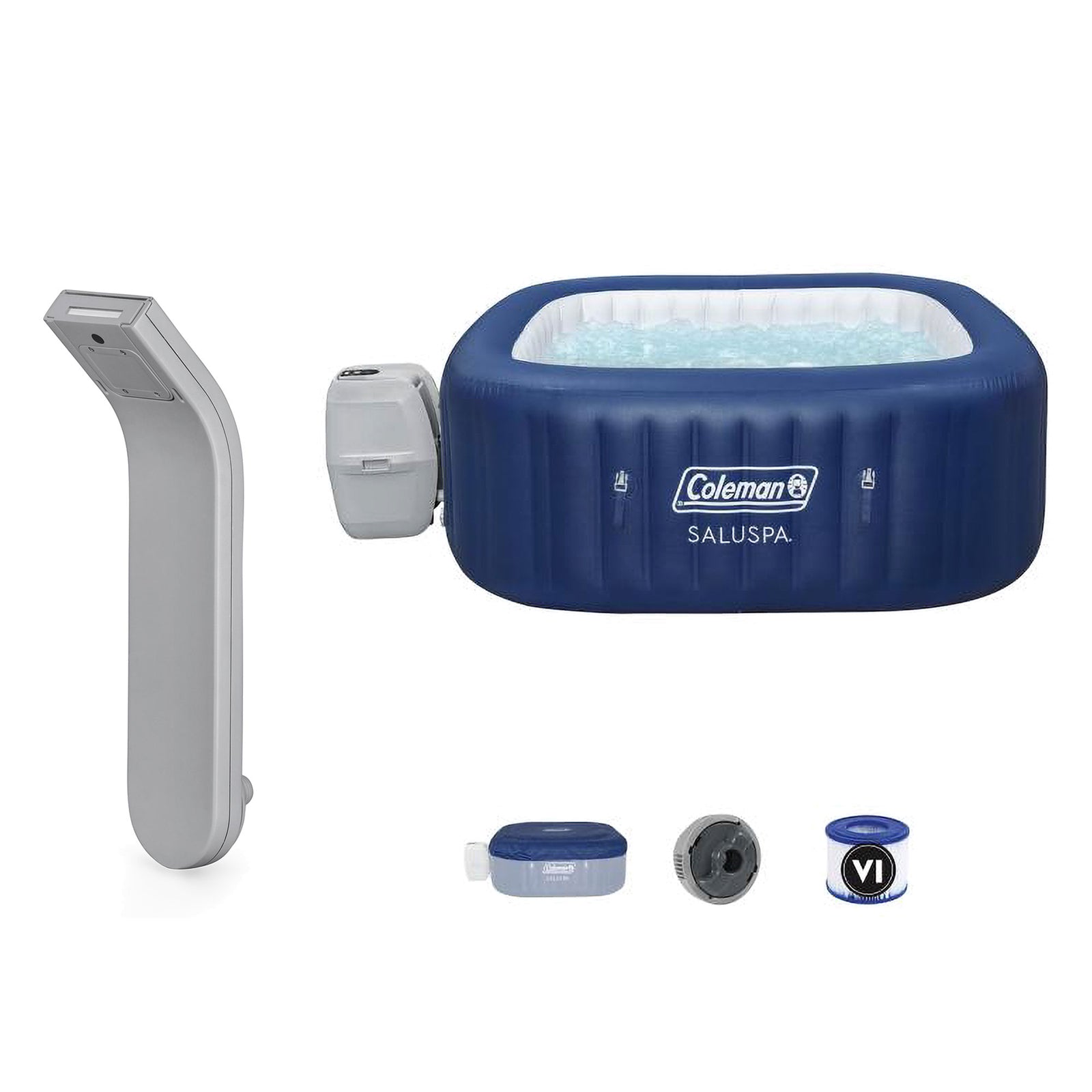 SaluSpa LED Spa Waterfall Accessory w/Coleman Atlantis AirJet Inflatable Hot Tub - VMInnovations