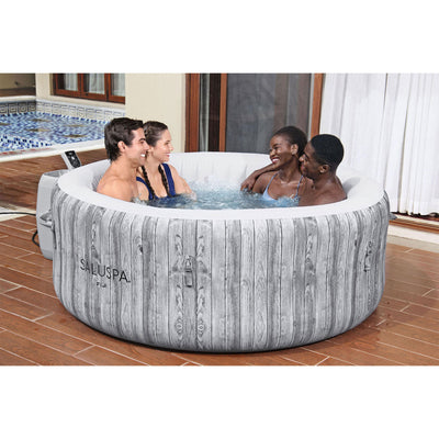 SaluSpa Color LED Spa Waterfall w/Bestway Fiji AirJet Inflatable Hot Tub, Gray