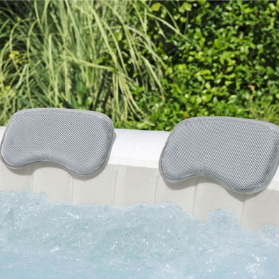 Bestway SaluSpa Padded Headrest Pillows with Adjustable Strap, Gray, (6 Pack) - VMInnovations