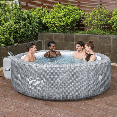 Coleman SaluSpa Sicily AirJet Hot Tub w/Set of 2 Bestway Pool & Spa Seat, Gray