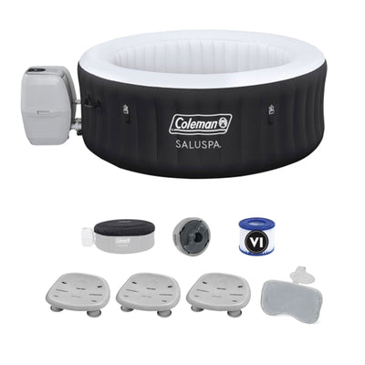 Coleman SaluSpa AirJet Hot Tub with Bestway 2 Set SaluSpa Seat & Headrest Pillow