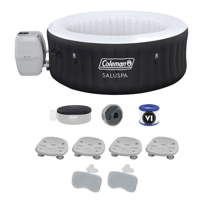 Coleman SaluSpa AirJet Hot Tub w/ Bestway 4 Set SaluSpa Seat & 2 Headrest Pillow - VMInnovations