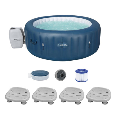 Bestway SaluSpa Milan Inflatable Hot Tub with 4 Pack SaluSpa Non-Slip Spa Seat