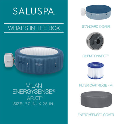 Bestway SaluSpa Milan Inflatable Hot Tub with 4 Pack SaluSpa Non-Slip Spa Seat