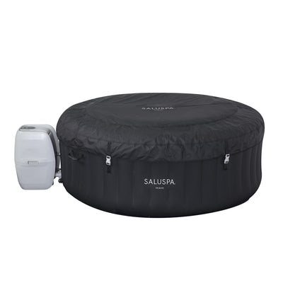 Bestway Miami SaluSpa Hot Tub with Set of 2 Non Slip Pool and Spa Seat, Black