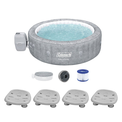 Bestway Coleman Sicily AirJet Inflatable Hot Tub with 4 SaluSpa Non-Slip Seat - VMInnovations