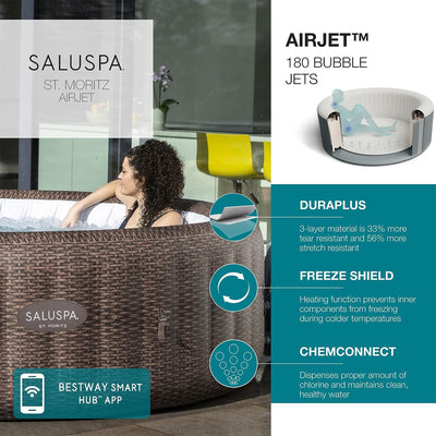 Bestway SaluSpa St Moritz Hot Tub + Bestway SaluSpa Underwater Non Slip Pool