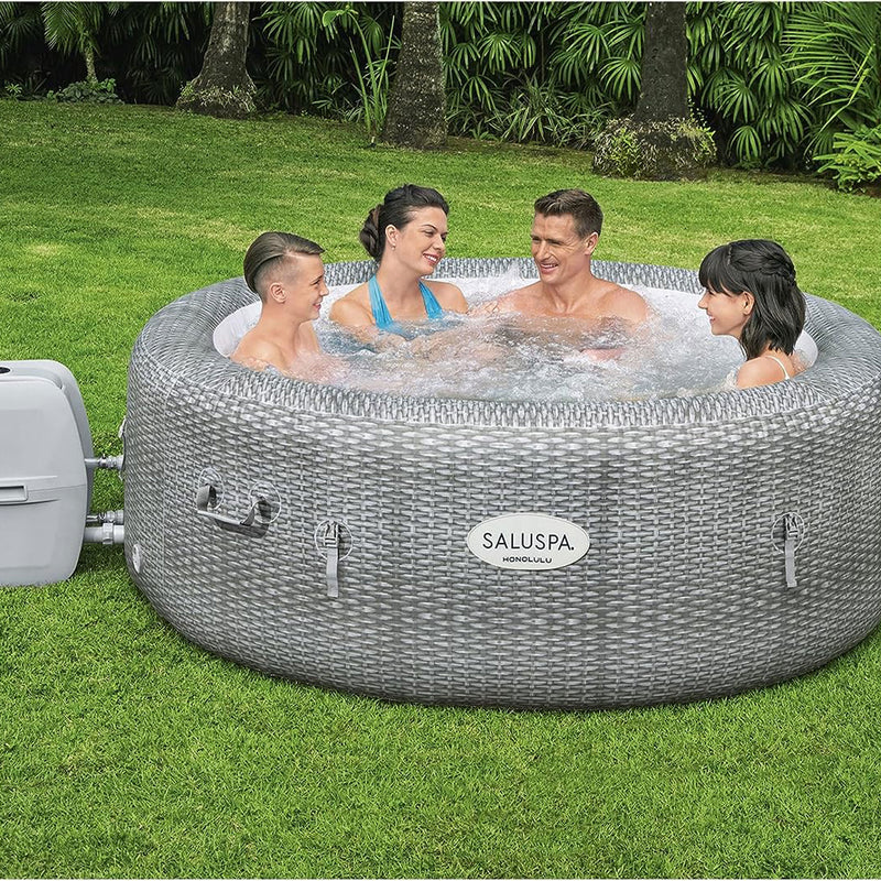 Bestway SaluSpa Honolulu AirJet Inflatable Hot Tub w/6 Non Slip Pool & Spa Seat