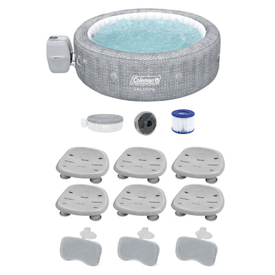Coleman Saluspa Sicily AirJet Hot Tub & 6 Saluspa Pool/Spa Seat & 3 Pillows