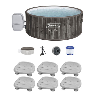Bestway Coleman Napa AirJet Inflatable Hot Tub with 6 Pack of SaluSpa Spa Seat