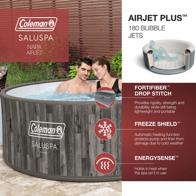 Bestway Coleman Napa AirJet Hot Tub w/2-Pack SaluSpa Seat & 2 Headrest Pillows
