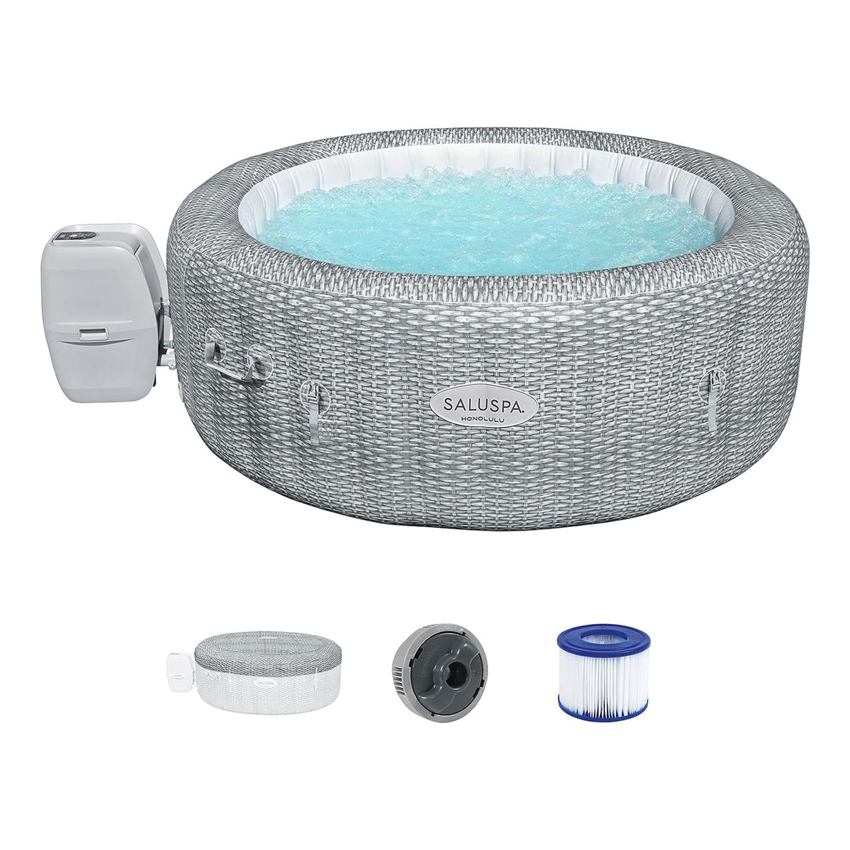 Bestway SaluSpa Honolulu AirJet Hot Tub w/2 Non Slip Pool/Spa Seat & 2 Pillows