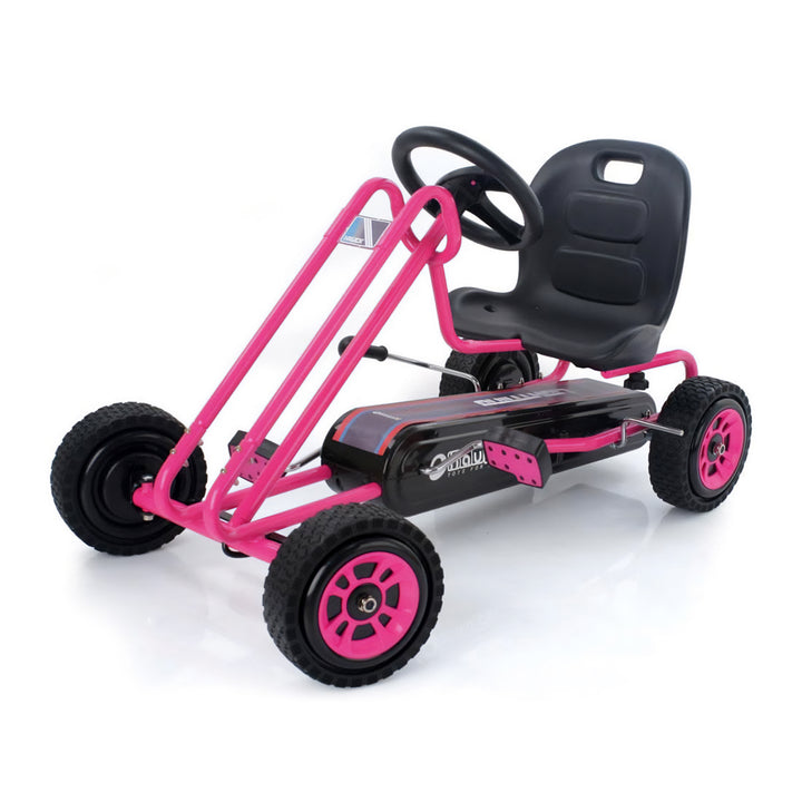 hauck Lightning Ergonomic Pedal Ride On Go Kart Toy, Pink (Open Box)