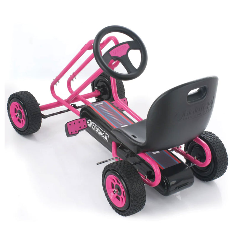 hauck Lightning Ergonomic Pedal Ride On Go Kart Toys for Boys and Girls, Pink